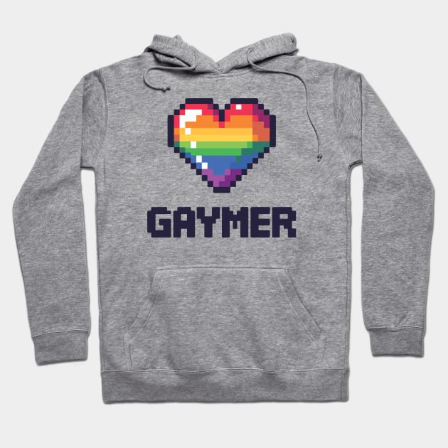 Cute Gaymer Rainbow Heart for the gamer Hoodie by Kiki Valley